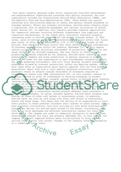 Bottled Water Industry and Its Market Strategies