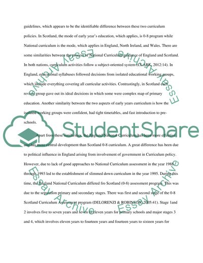 Analysis of the Curriculum of Early Childhood Education in England Versus the Curriculum of Scotland