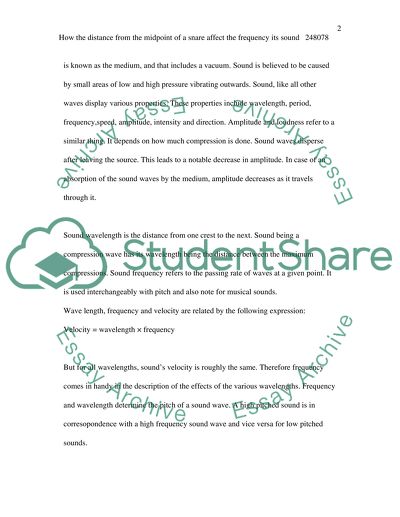 How the Distance from the Midpoint of a Snare Affect the Frequency Its Sound