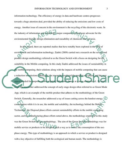 Information Technology and The Environment