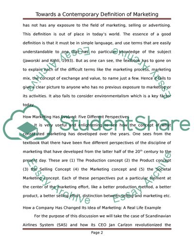 Towards a Contemporary Definition of Marketing