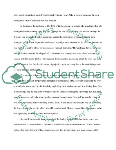 The Wife of Bath: Chaucers Discourse on the Interrelationships of the Genders