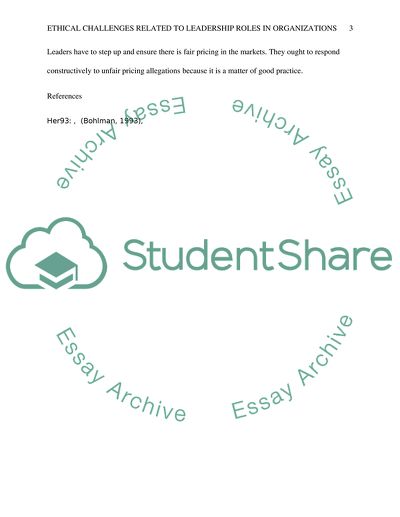 Ethical Challenges realted to Leadership roles in Organizations