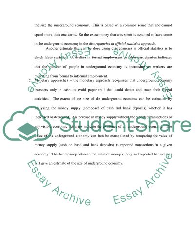 Underground economic