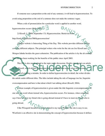 Linguistic examples of hypercorrection