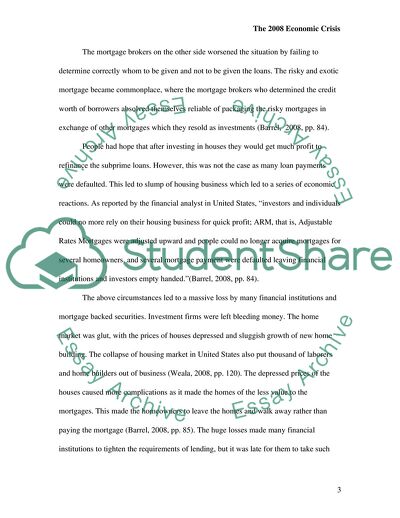 What caused the economic difficulties of 2008 and how can the current situation best be managed How long are the effects likely to last