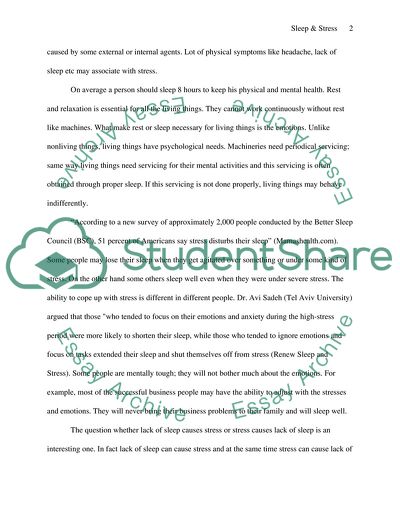 Technics of the Stress Management and Sleep