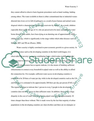 Analysis of Water Scarcity