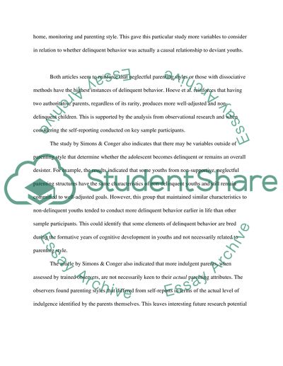 The Causal Relationship with Delinquent Behavior