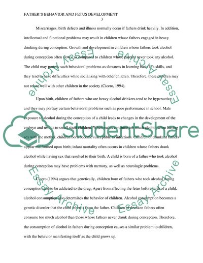 Fathers Behavior and Fetus Development