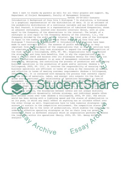 Value Chain Analysis of Coca Cola