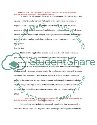 Improvements in the Supply Chain Offered by E-commerce Developments