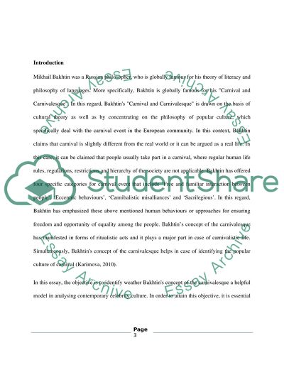 Bakhtins Concept of the Carnivalesque