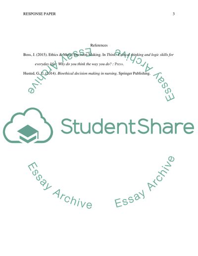 Response to classmate