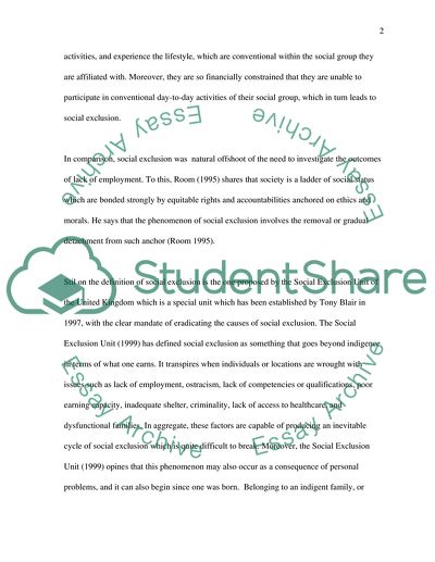 Poverty and Social Exclusion and its Significance for Social Work Practice