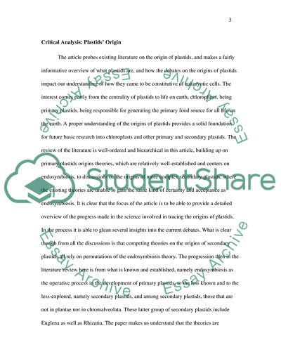 The Origin of Plastids by Chan and Bhattacharya