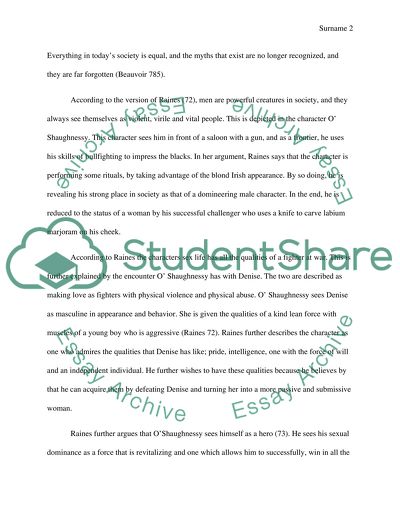 Simon de Beauvoirs, Raines, O Shaughnessys,Mailers Views Concerning Male Domineering and Feminism