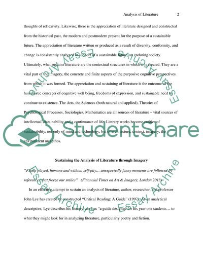 Sustained Analysis of Literature