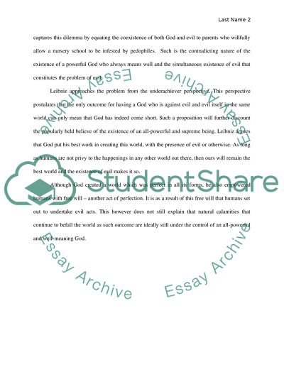 On the Problem of Evil: Bertrand Russell vs Leibniz