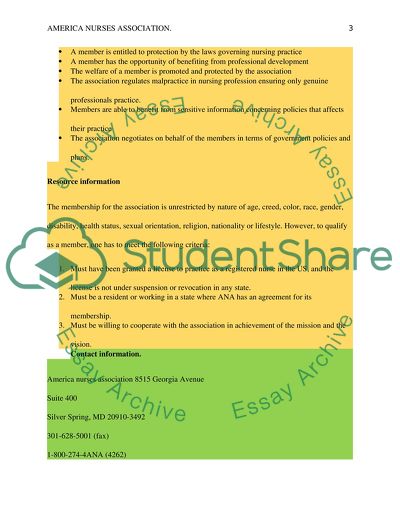 Professional Nursing Organization