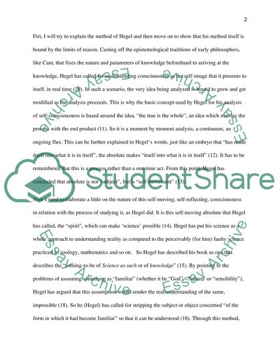 Hegels Phenomenology of Spirit