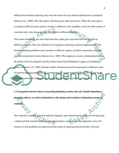 International Planning Frameworks Much Depend on the Context