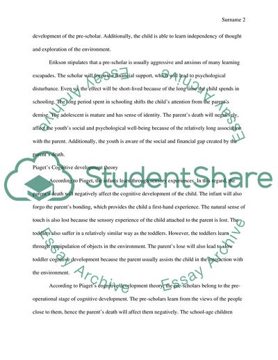 Effect of a Parents Death on Child Development