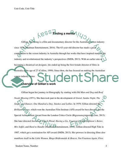 The Contribution of Director Gillian Armstrong