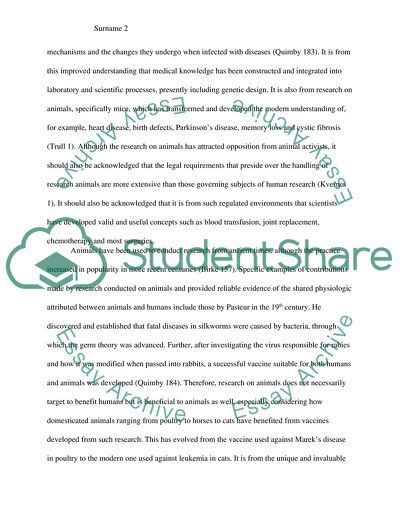 Some Contributions of Animals to Modern Medicine