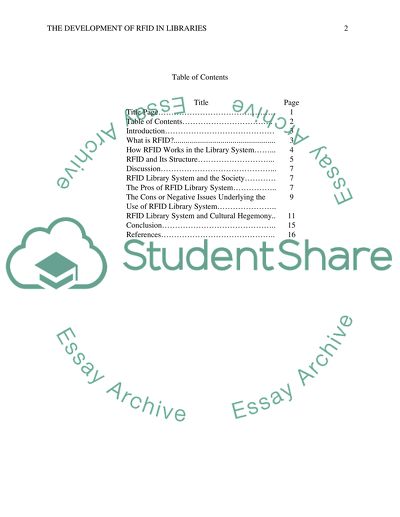 The Development of RFID in Libraries