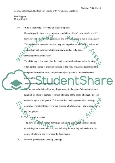 Coping With Nonmarital Breakups Chapter Outline