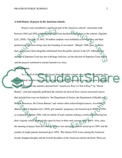 The need for the return of prayer in public schools