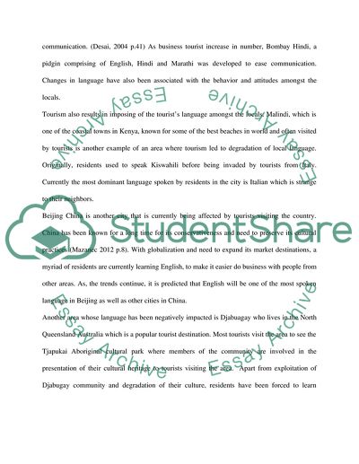 Tourism as Dynamic and Developing Sectors