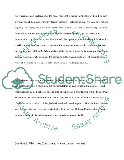 The Main Protagonist in Light in August