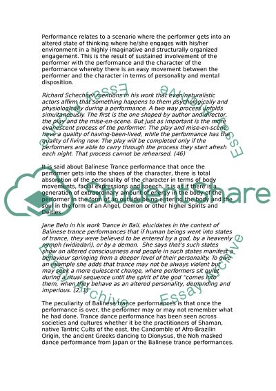 Balinese Trance Performances