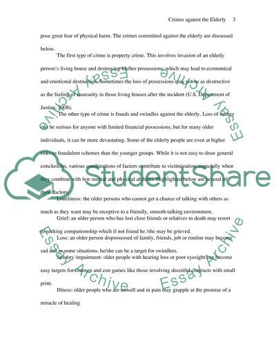 Crimes against the elderly