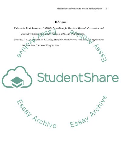 PowerPoint: Evaluation of a Media Which Can Be Used to Present Senior Project