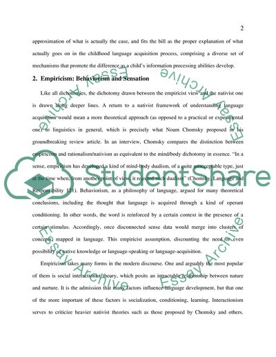 Childhood Language Acquisition