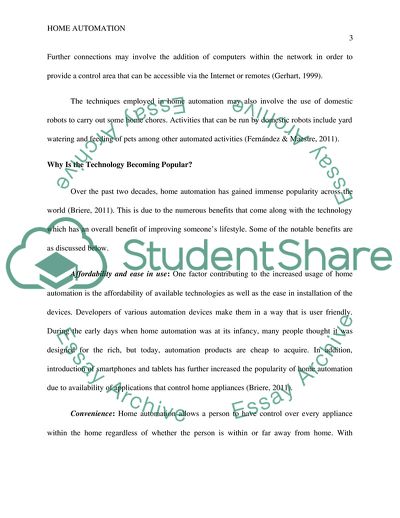 Four Questions Regarding Home Automation