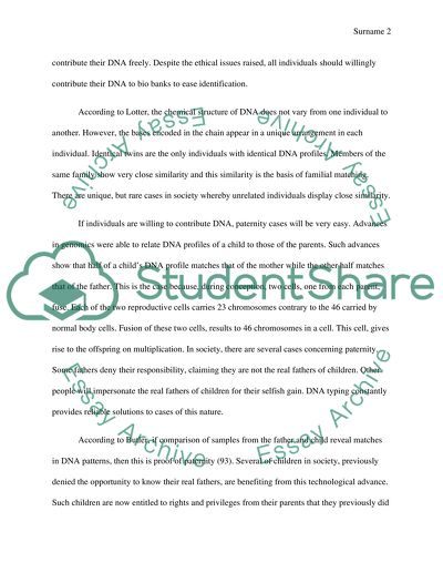 Arguing the benefits of contributing DNA