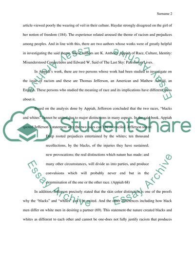 Racism and Prejudice: An Analysis on Maysan Haydars Veiled Intentions