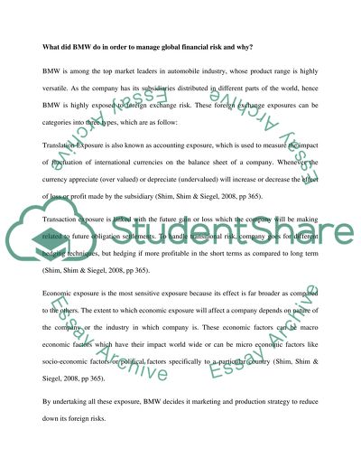 Managing Global Financial Risks