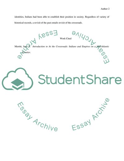 Summary Jane T. Merritt, Introduction to At the Crossroads: Indians and Empires on a Mid-Atlantic Frontier