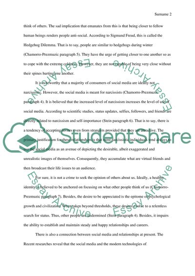 Social Media: Isolation, Self-importance and Narcissism