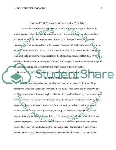 Annotated bibliography