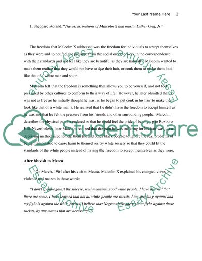 Different Stages of Malcolm Xs Viewpoints about Freedom