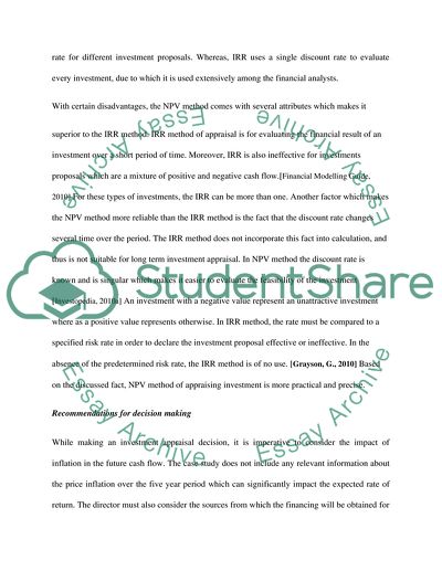 The Prime Reason Behind Selecting the IRR Method of Appraisal