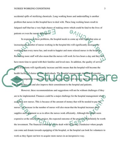 Nurses Working Condition