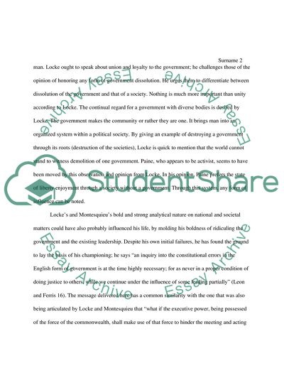In What Ways Is It Evident That Paine and Publius Were Influenced by Montesquieu and Locke