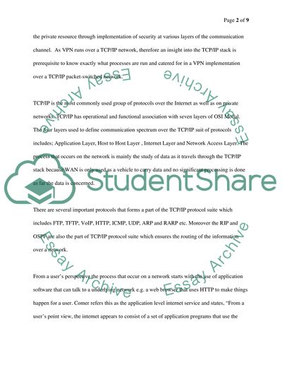 The Processes that Occur in a Network